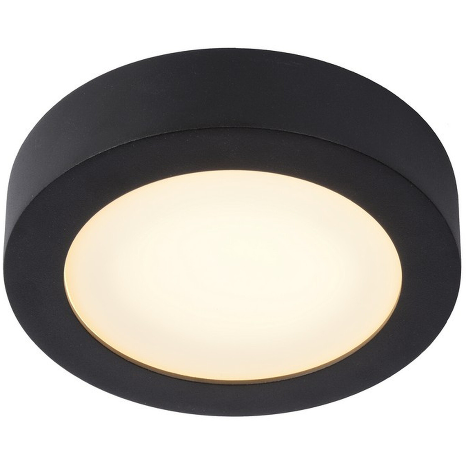 Brice-Led 18cmModern Flush Ceiling Light Black IP44 - Black thumbnail