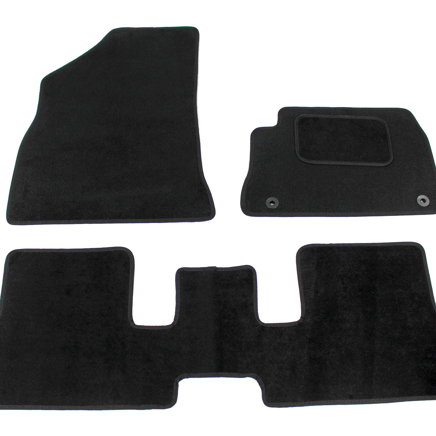 Actiasmat Peugeot 3008 2009-2016 Fully Tailored Carpet Car Mats Black 3Pc Set - Black