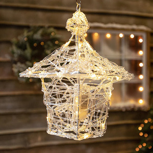 35cm Acrylic Hanging Lantern with 40 White or Warm White LED's