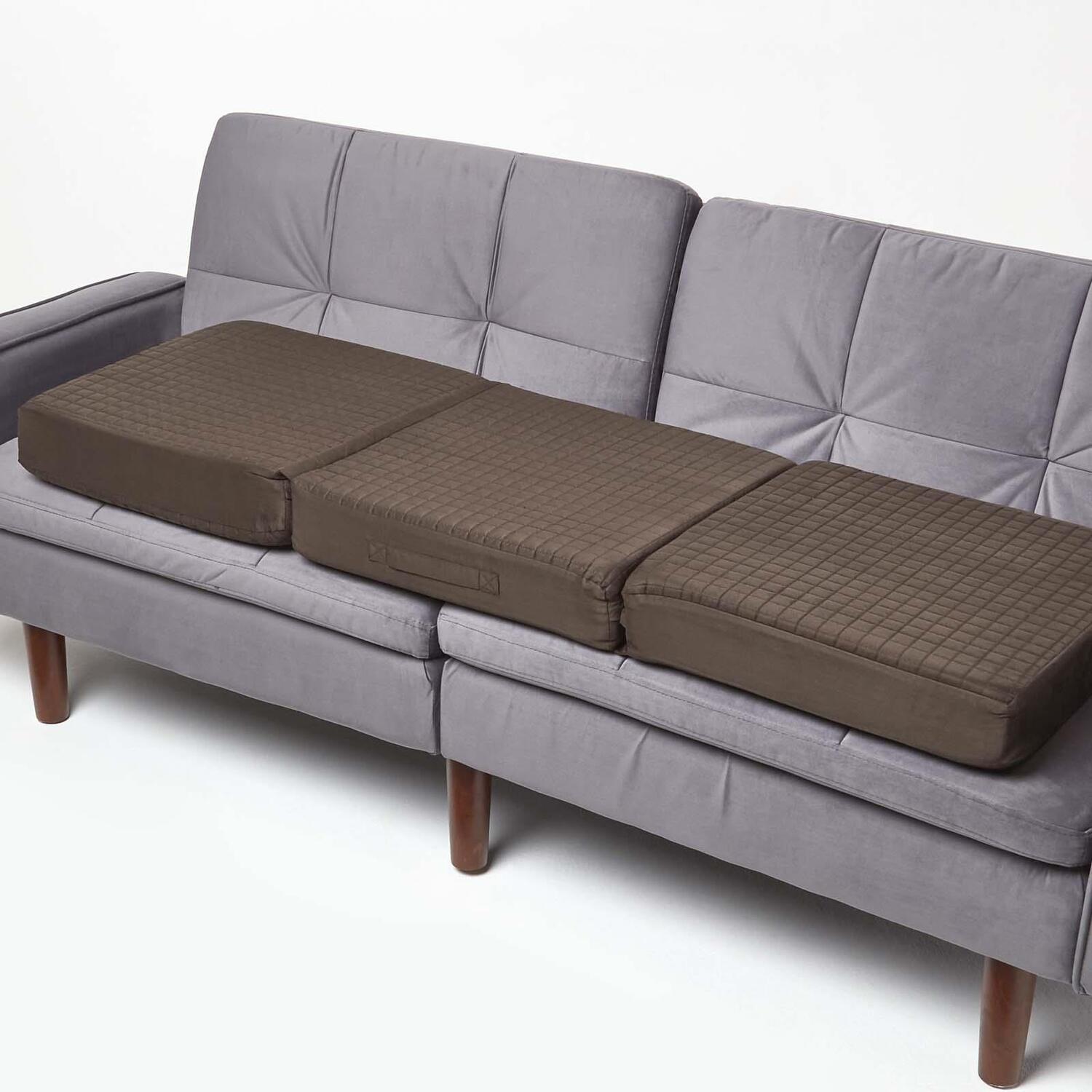 Faux Suede Orthopaedic Foam Booster Cushion - Chocolate / 150cm