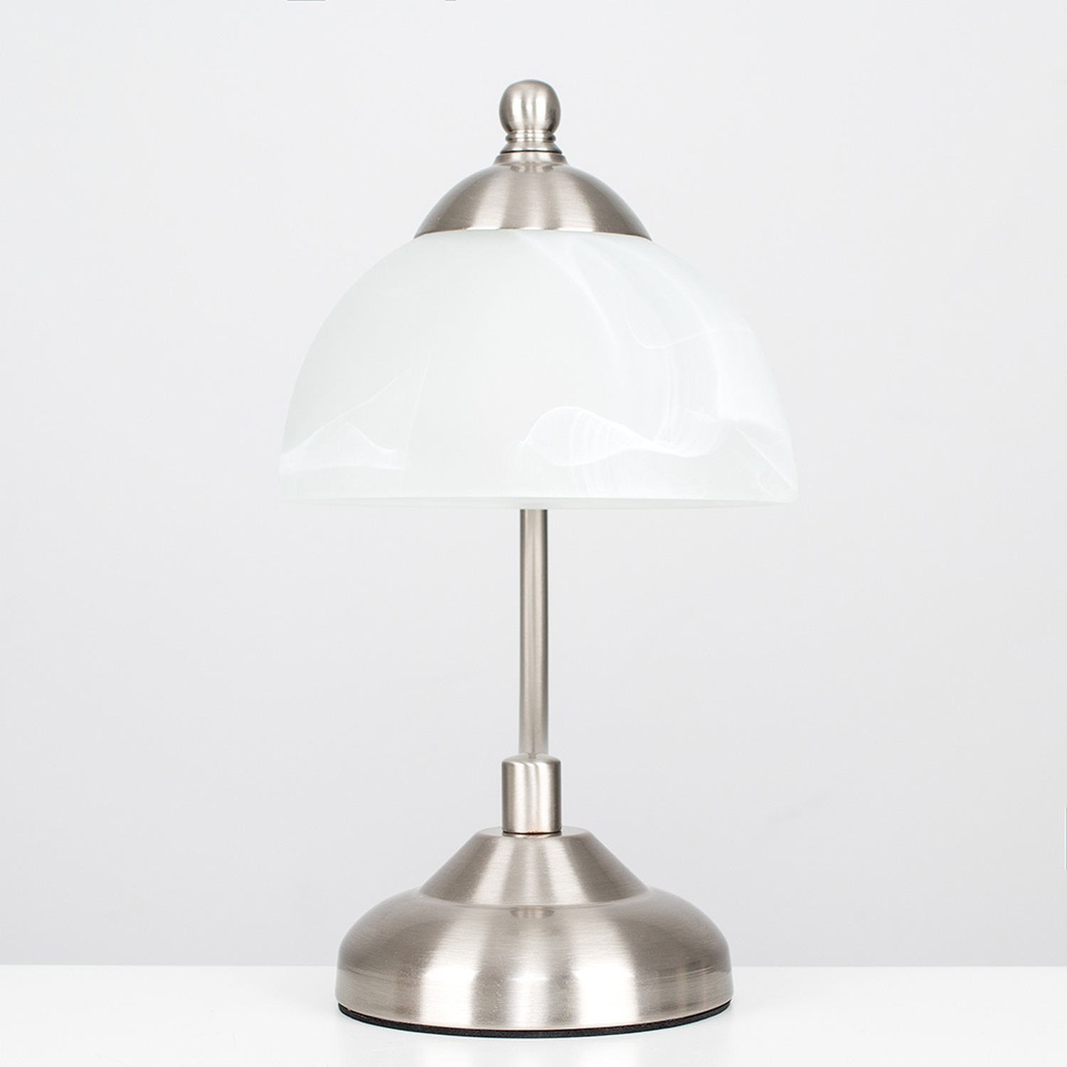 Stamford Curved Bedside Table Lamp - Brushed Chrome