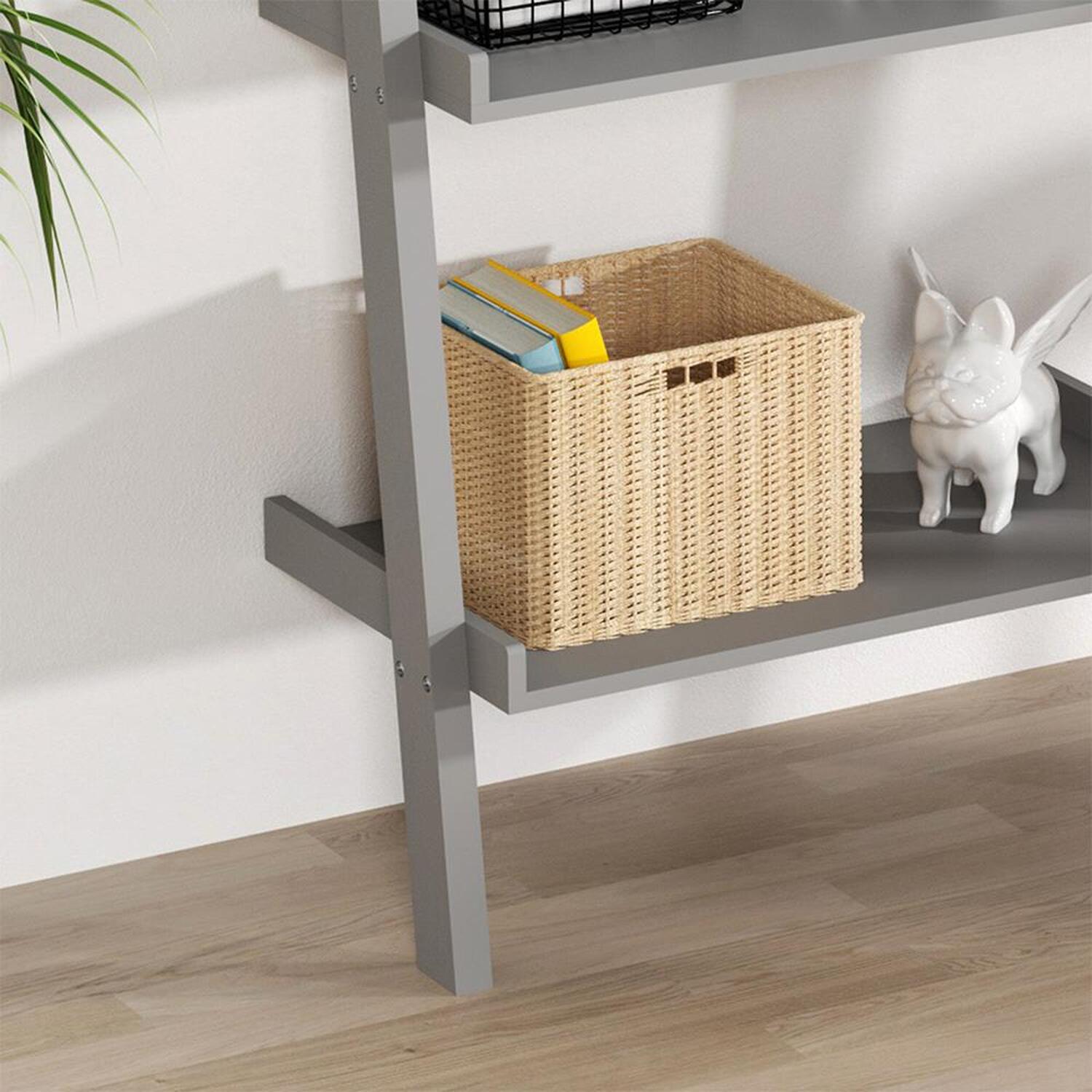 Home Source 4-tier Ladder Shelf Storage Unit - Grey