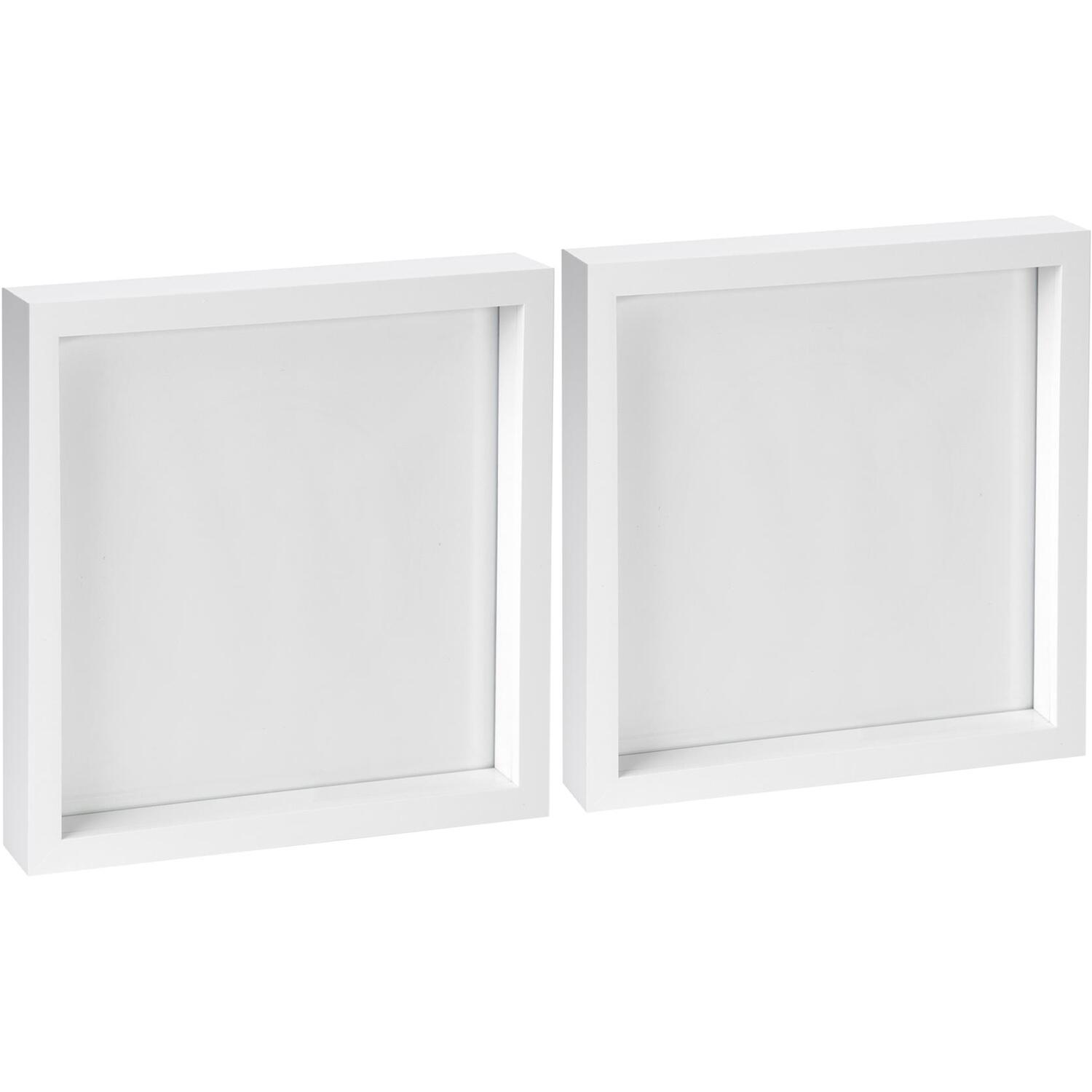 3D Box Photo Frames - 10" x 10" - White - White