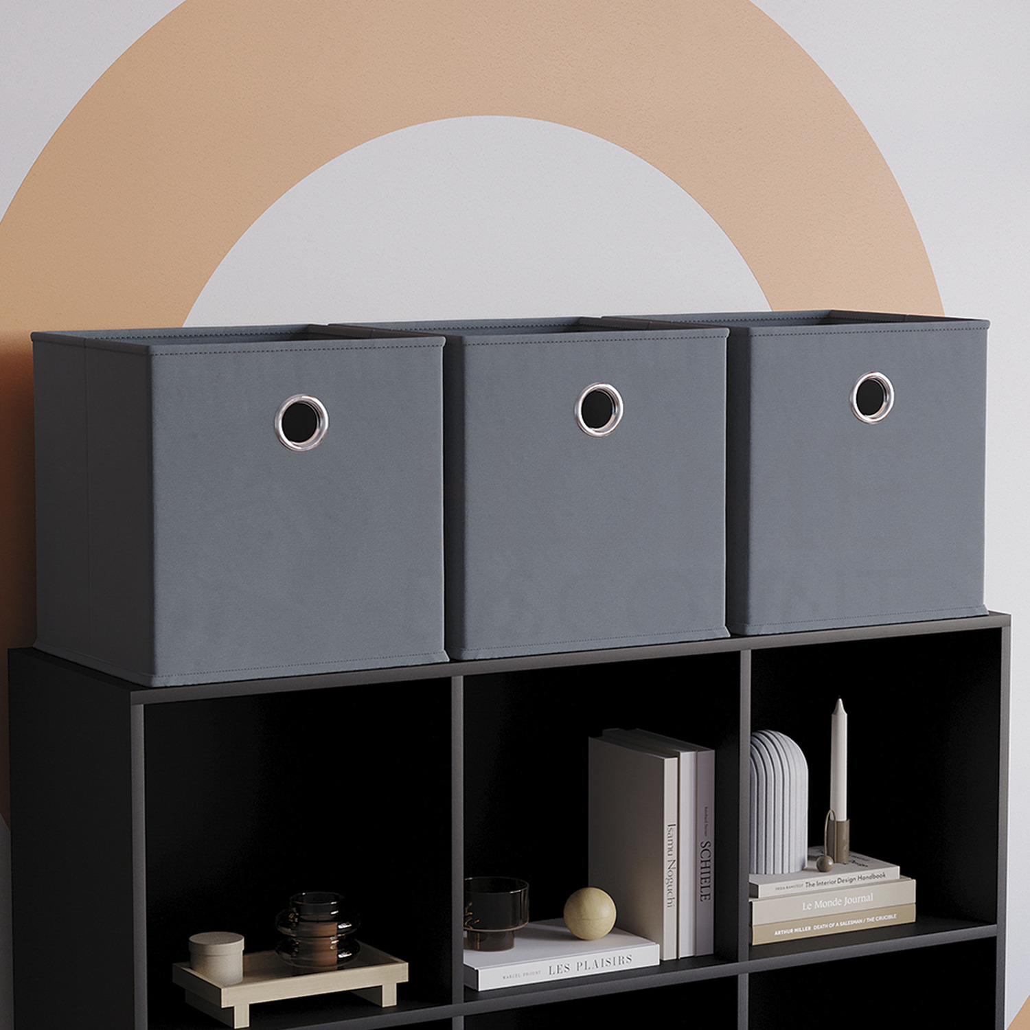 Image of Vida Designs Durham Grey Cube Foldable&hellip;