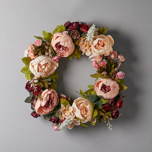 Spring Pink and Purple Peony Wreath