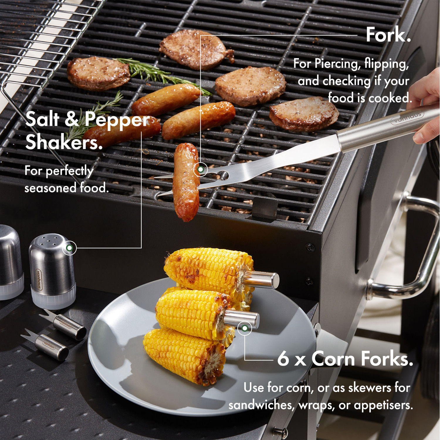 25 Piece With Metal Storage Case Bbq Tools Set - Silver