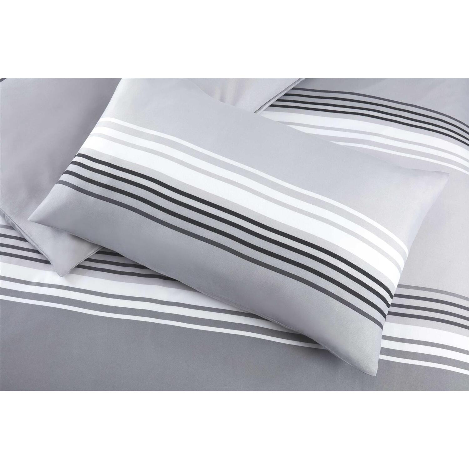 Chicago Striped Duvet Cover Set - Grey Double