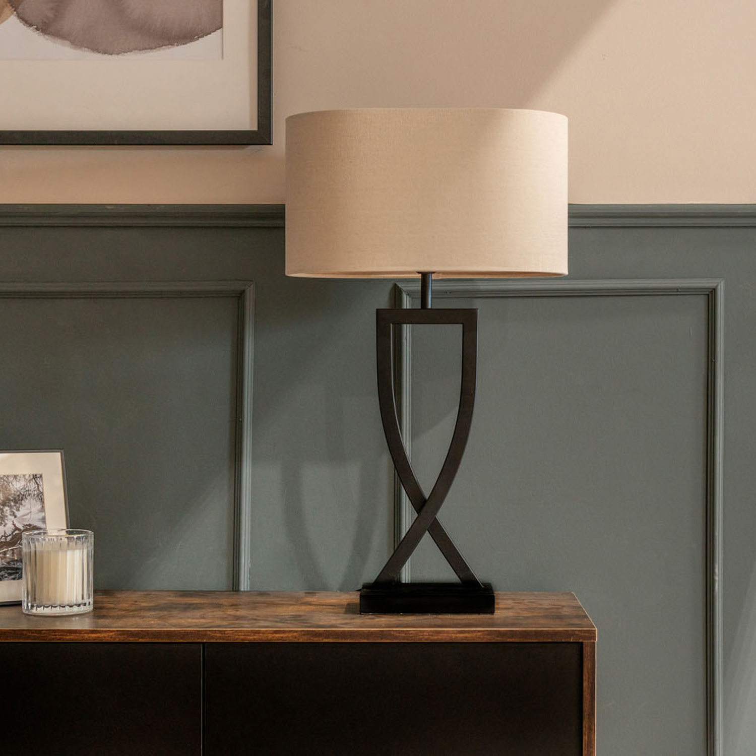 Katniss Table Lamp With Fabric Lampshade - Black