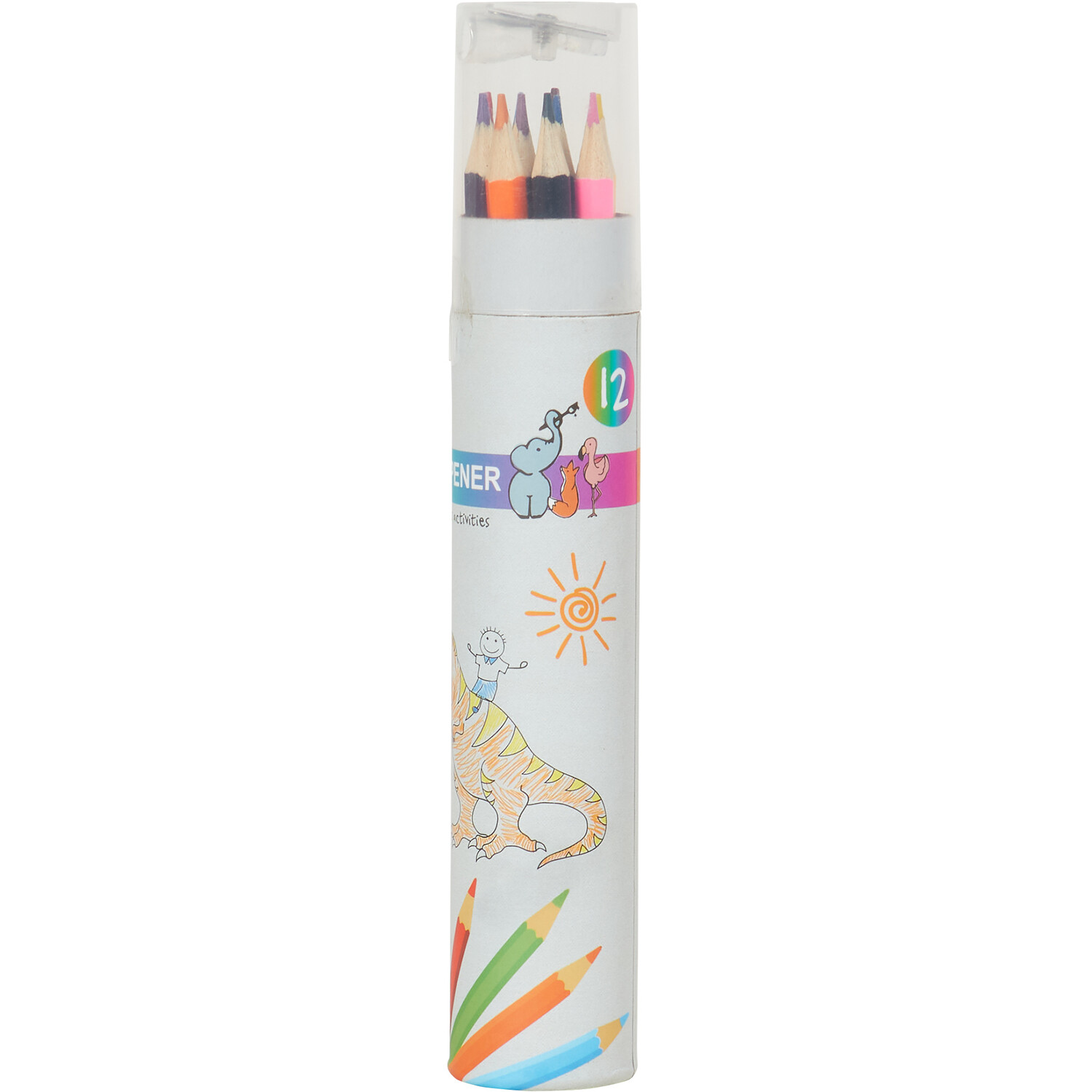 Pack of 12 Colouring Pencils Tube with Sharpener