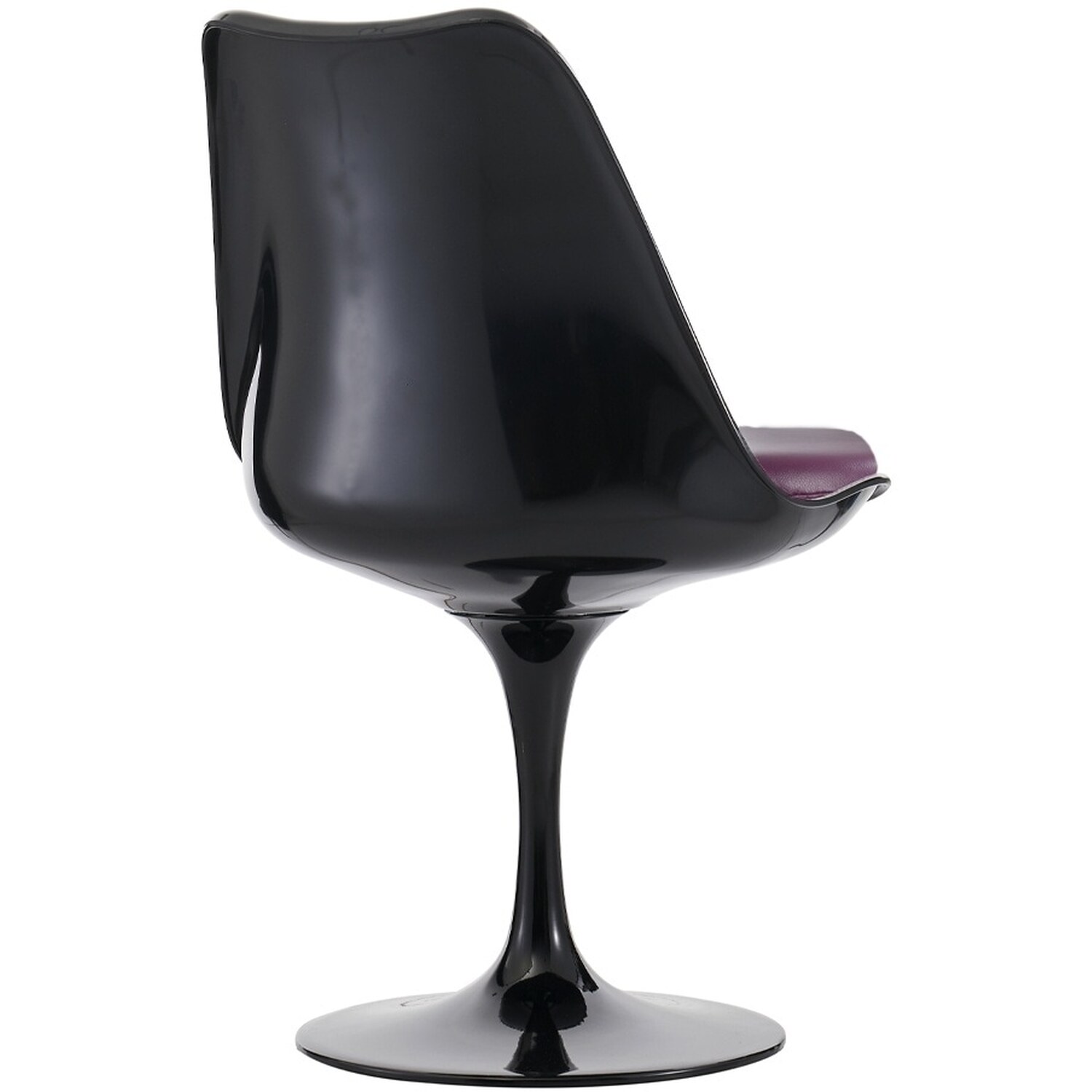 Black Tulip Dining Chair With Pu Cushion - Purple