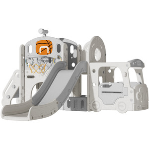 Toddler Slide and Climber Playset with Basketball Hoop and Telescope