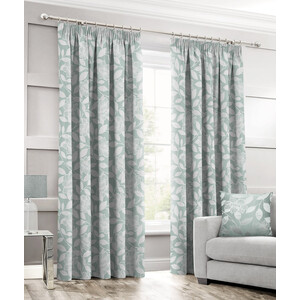 Luxury Leaf Jacquard Curtain Pair