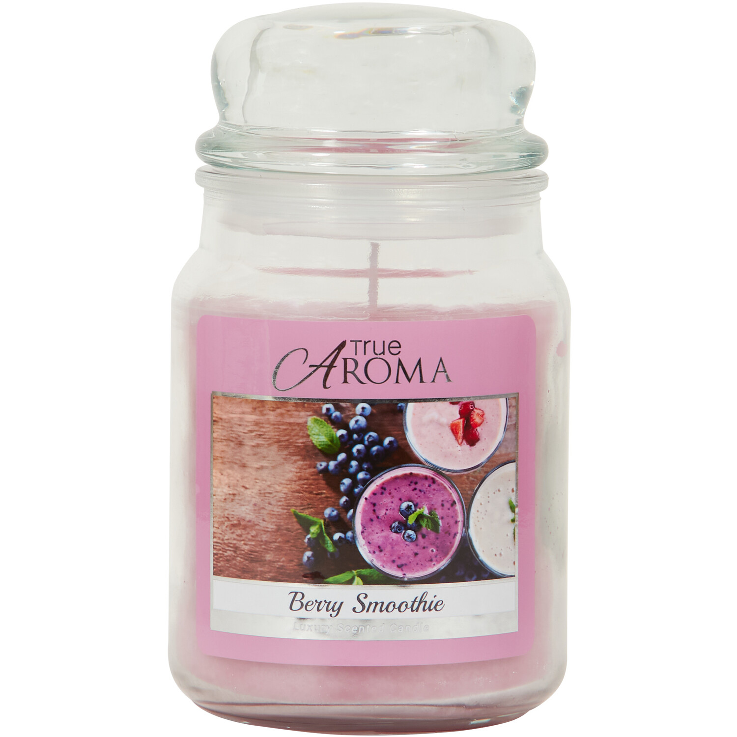 True Aroma Large Mason Jar Candle - Berry Smoothie