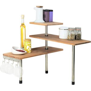 3 Tier Kitchen or Bathroom Corner Etagere Shelving Unit