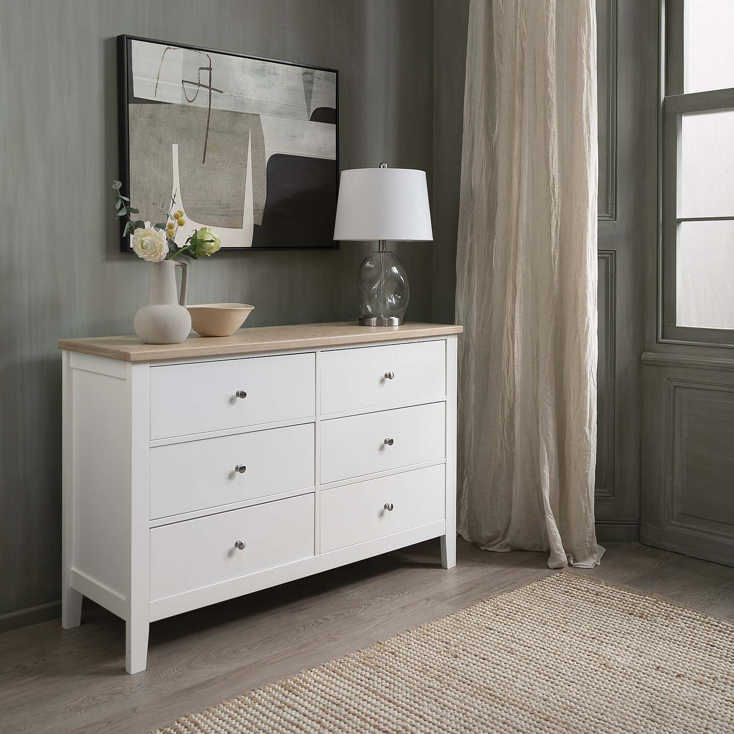 Leines 6 Drawer Chest Of Drawers - White