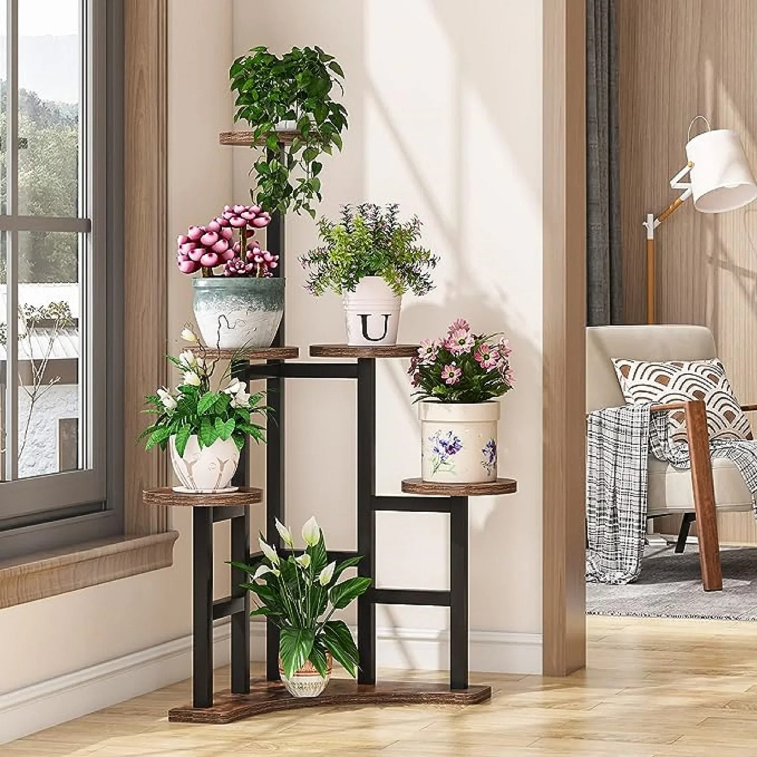 Multi Level Plant Stand Display - Natural