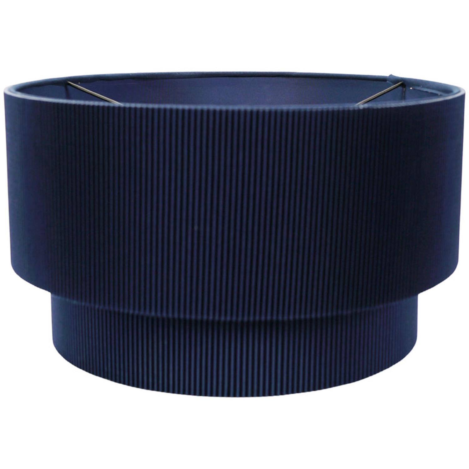 Mason Ruched Crinkle Fabric Two Tier Ceiling Light Shade with LED Bulb - Blue