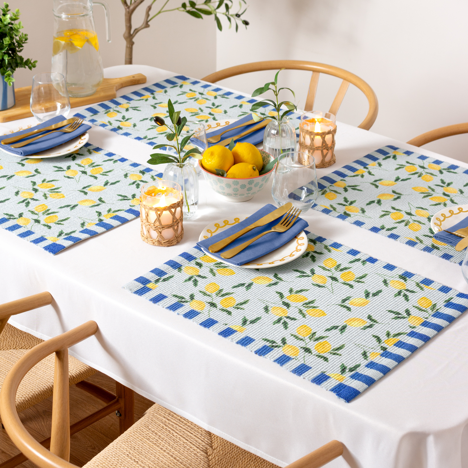 Image of Lemons Set of 4 Indoor-Outdoor Placemats&hellip;