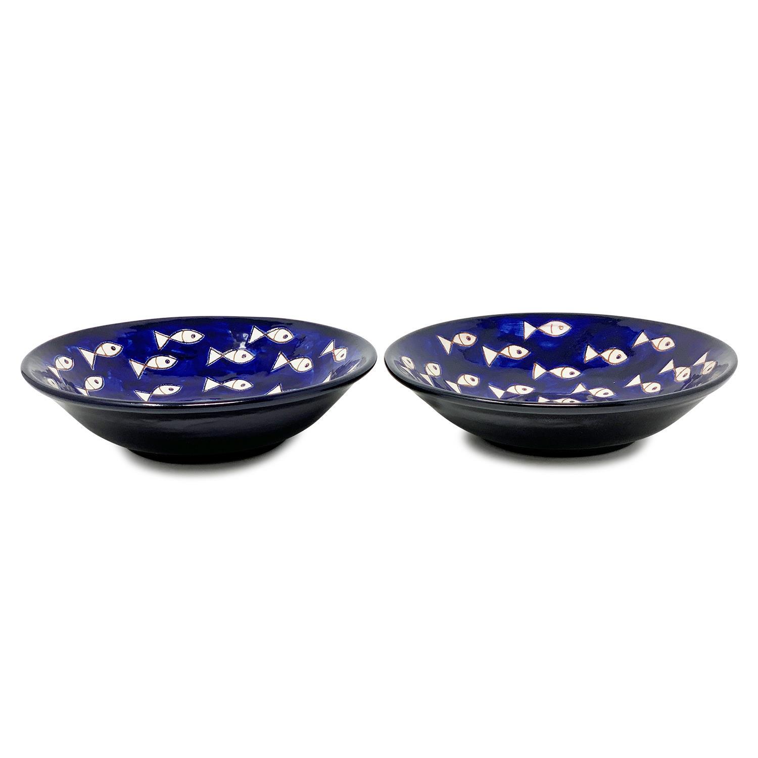 Image of Signature Blue White Fish Hand Painted&hellip;