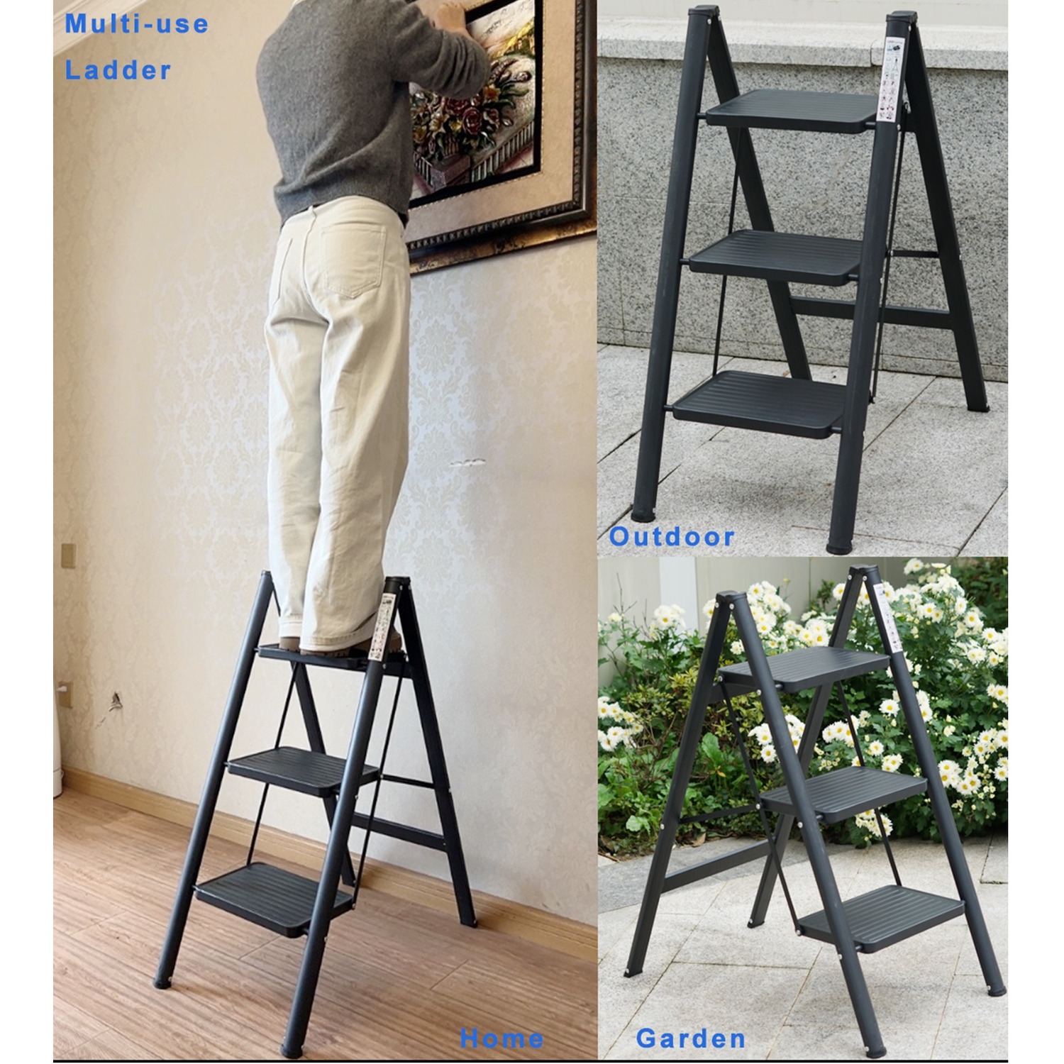 Stool Vs Ladder 3 Step Ladder Non Slip Carbon Steel Folding Stool