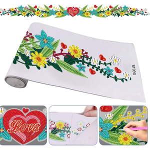Floral Heart Diamond Art Sticker Kit