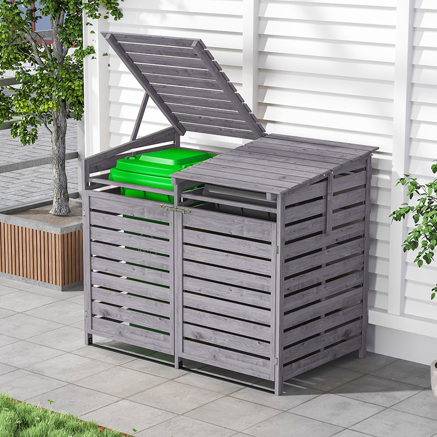 Spruce Wood Garden Storage Shed - Grey