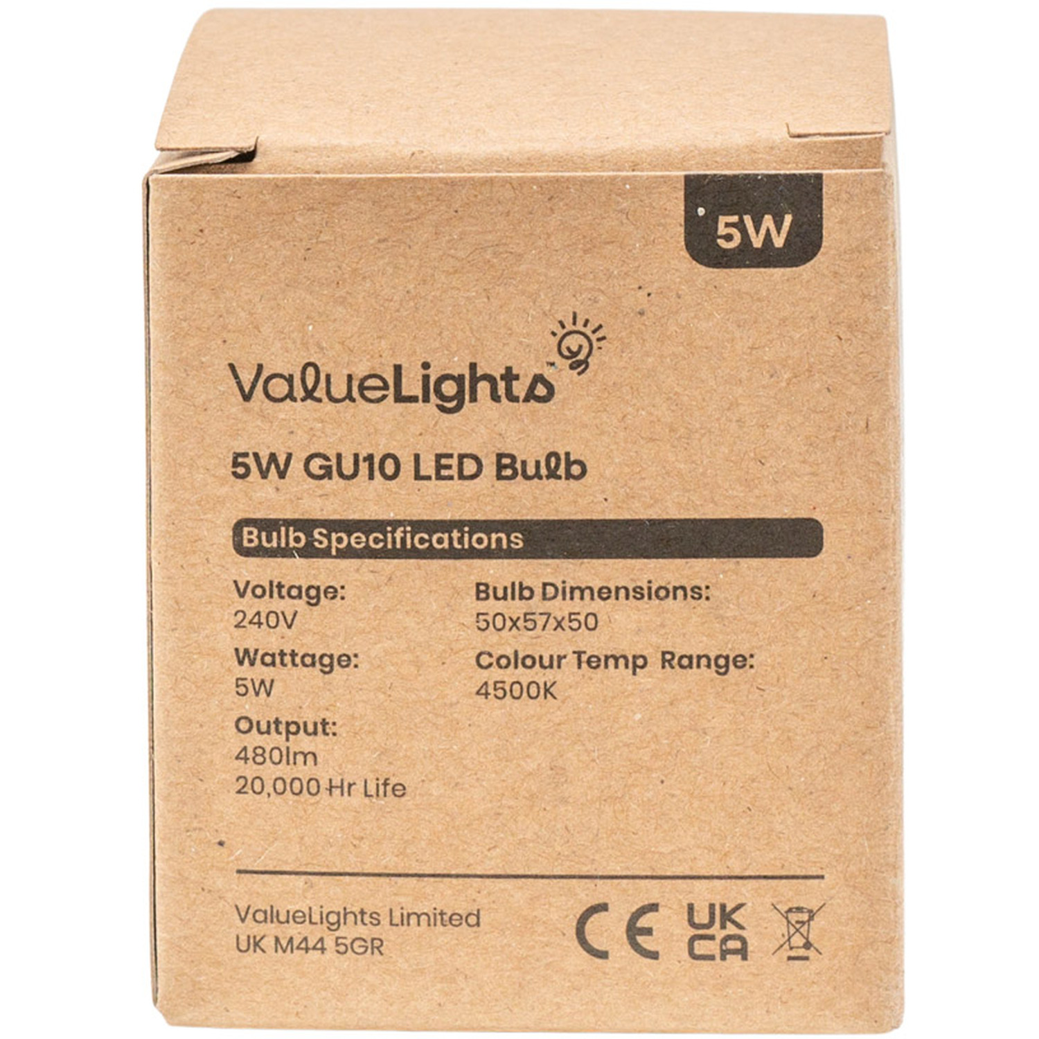 8 Pack Gu10 White Thermal Plastic Spotlight Led 5w 4500k 450lm Light Bulb - White