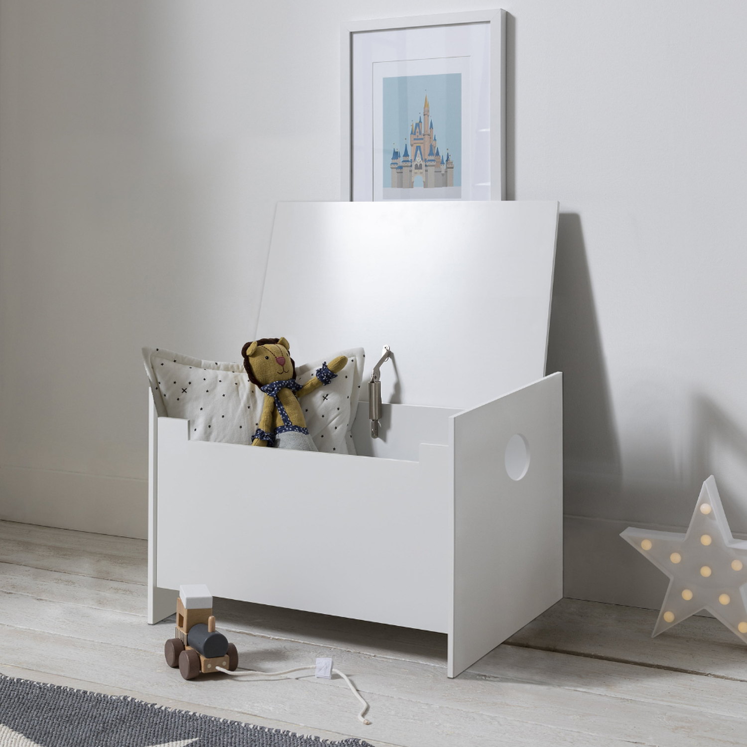 Ida Toy Box Storage Organiser In Classic White - White