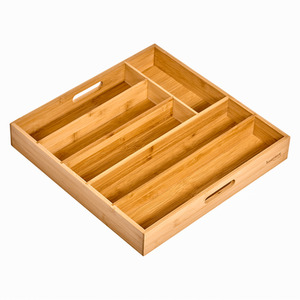 Cutlery and Utensil Tray Bamboo Kitchen Drawer Organiser