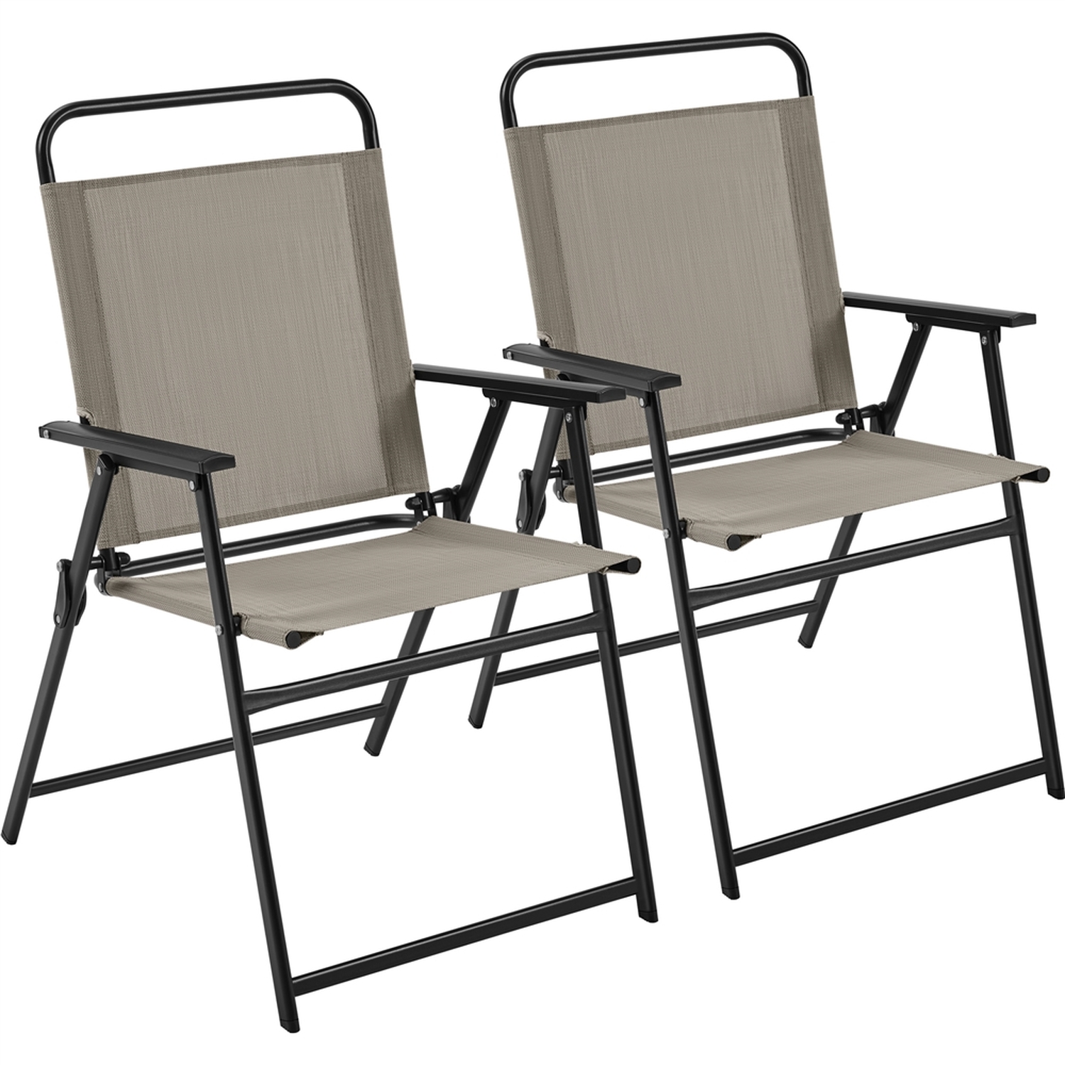 Folding Dining Chair Set For Garden Patio - Brown 8 7kg