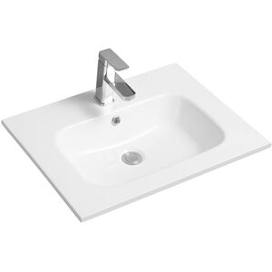 Ceramic Thin-Edge Inset Basin with Oval Bowl