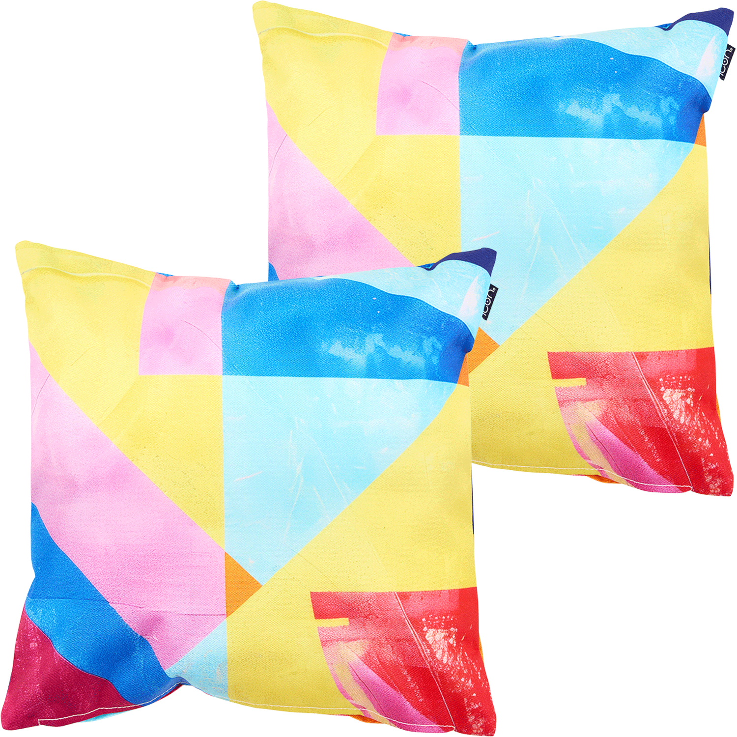 icon Outdoor Abstract Print Waterproof Cushion, Set of 2 - Blue