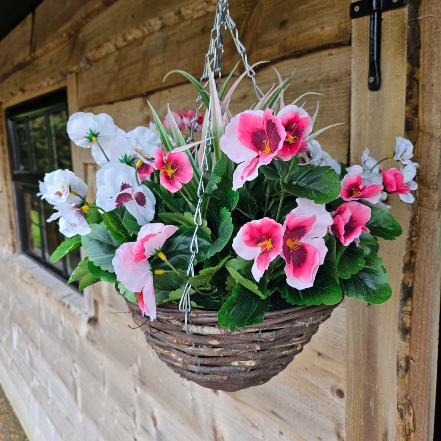 Best Artificial Pansy Hanging Basket - Yellow