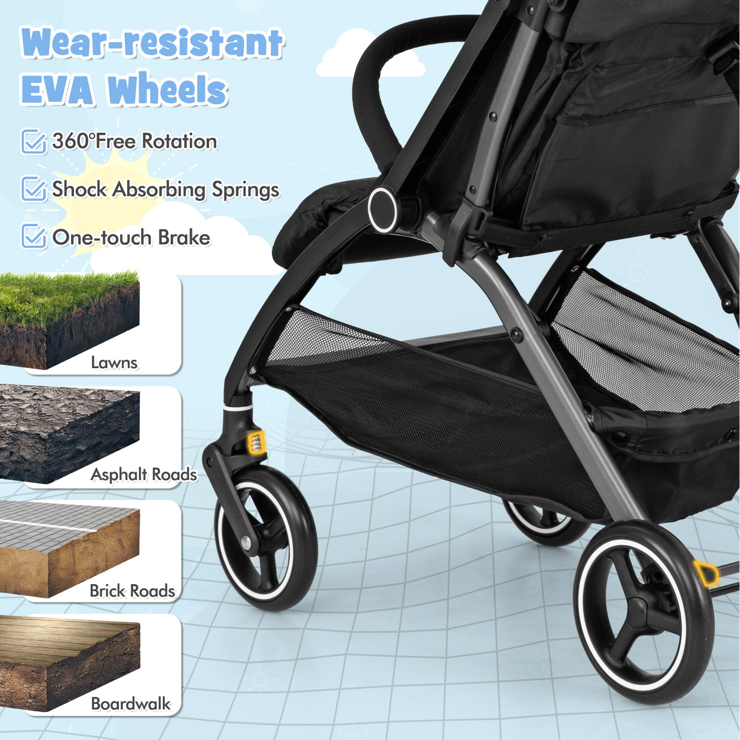 Baby Stroller Foldable Toddler Stroller