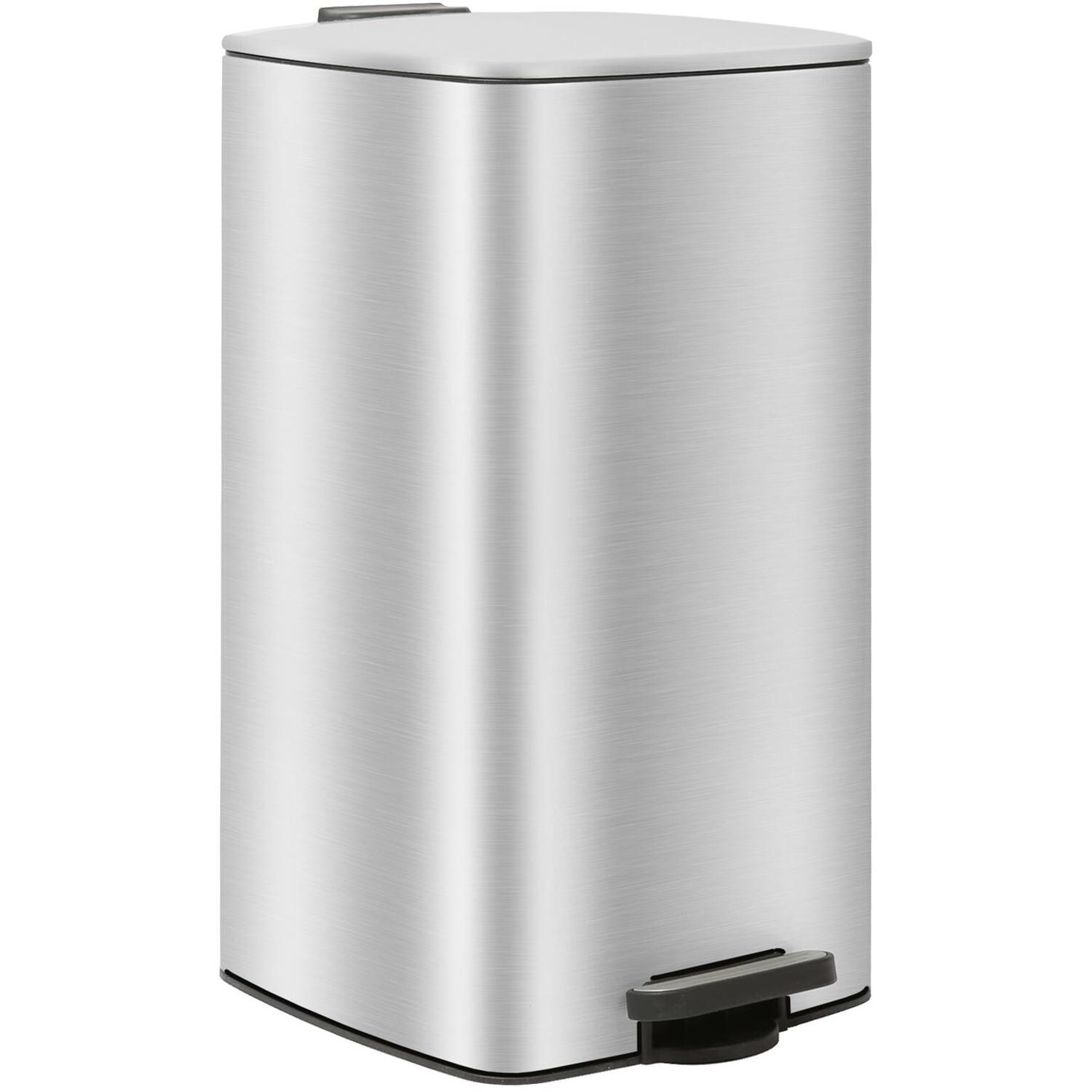 Square Stainless Steel Kitchen Pedal Bin - 30L