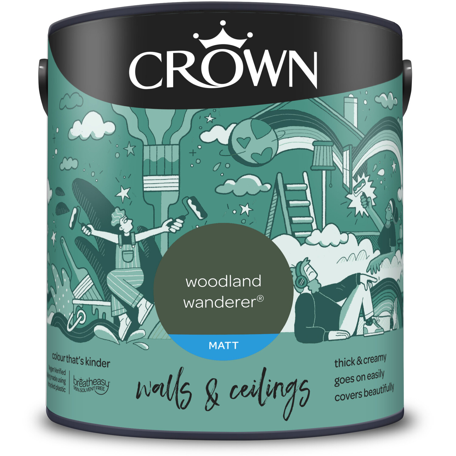 Crown Paints Crown Matt Emulsion - Woodland Wanderer / 2.5L