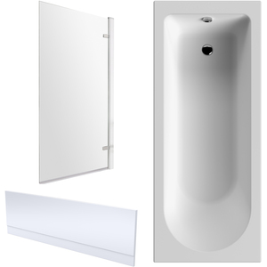 Round Bathtub Front Panel with Bath Screen Chrome Profile