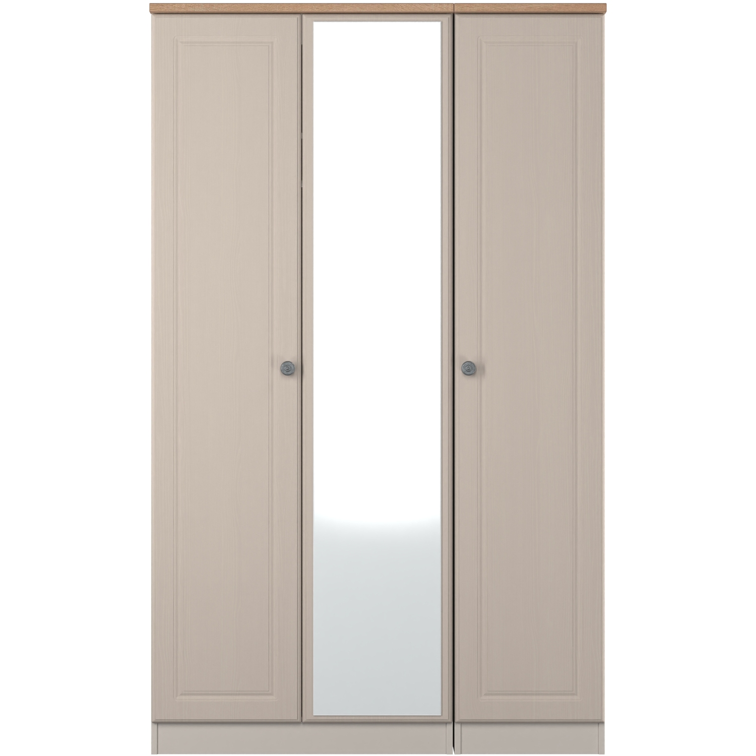 Norfolk Ready Assembled Triple Mirror Wardrobe - Kashmir Ash Bardolino Oak