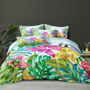 Azure Floral Printed Duvet Set