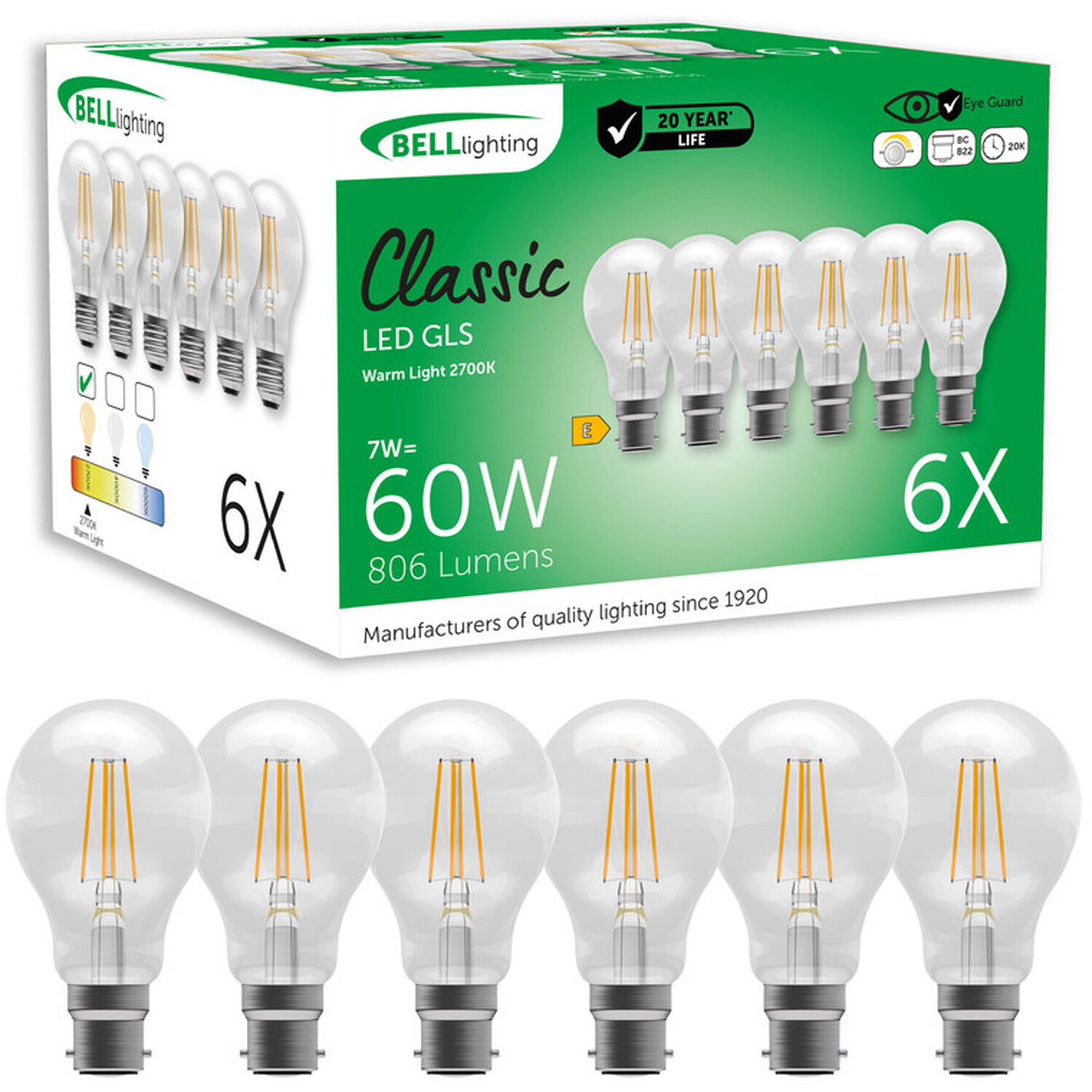 Image of B22 Bayonet LED Filament GLS Light&hellip;