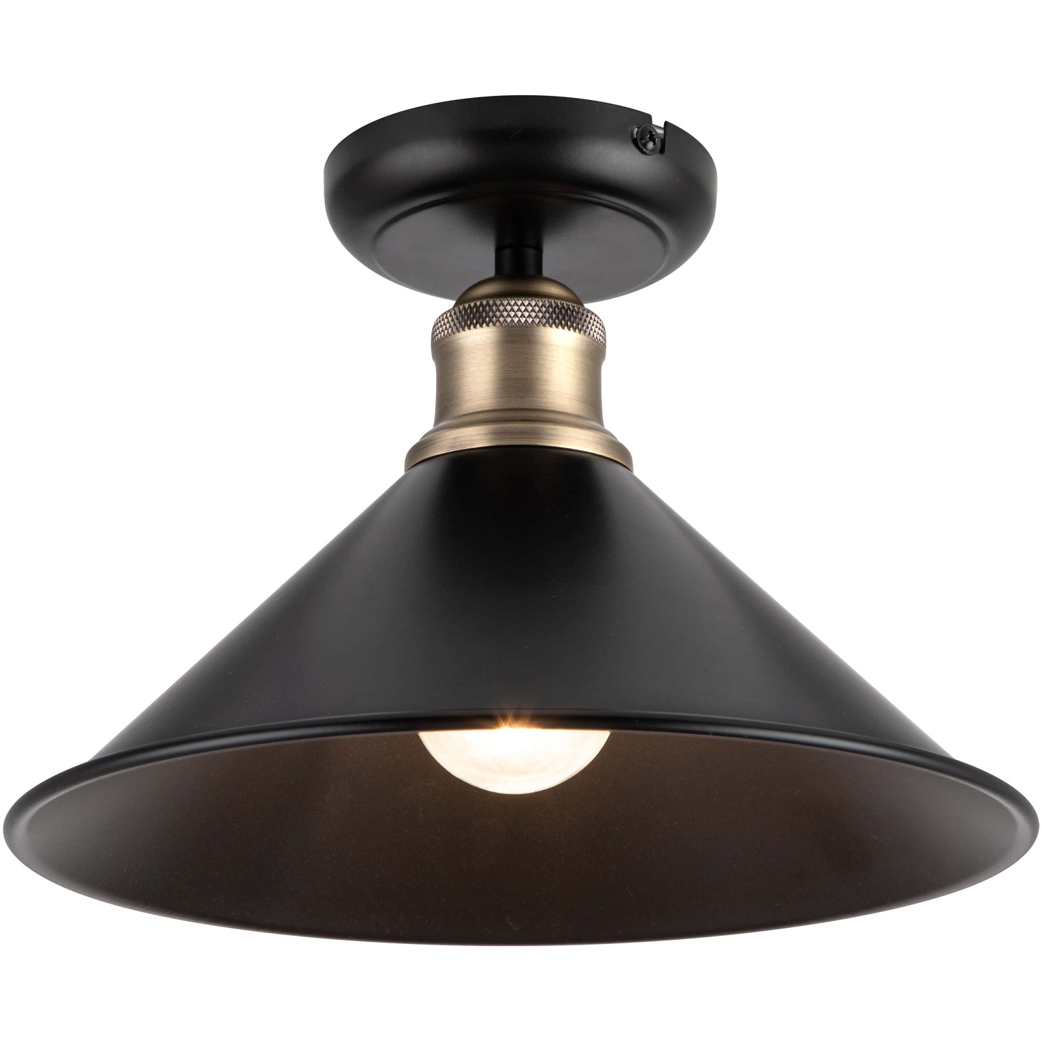 Cosylyte Bowley Industrial Ceiling Flush Light - Matt Black