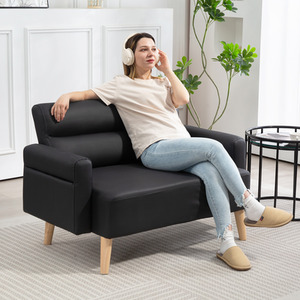 HOMCOM Small 2 Seater Sofa Settee with Tufted Back