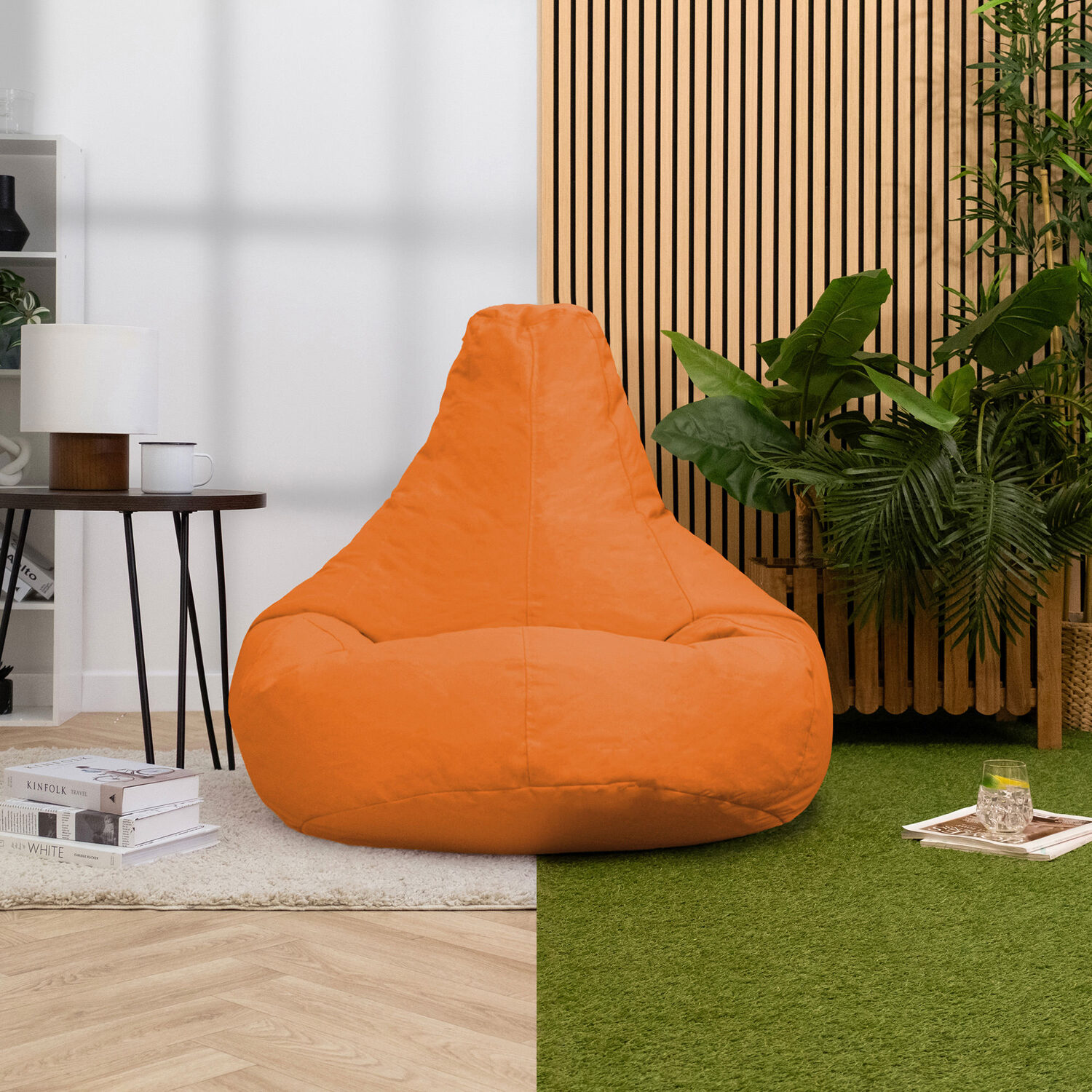 ICON Adult Bean Bag Chair - Indoor/Outdoor - Orange