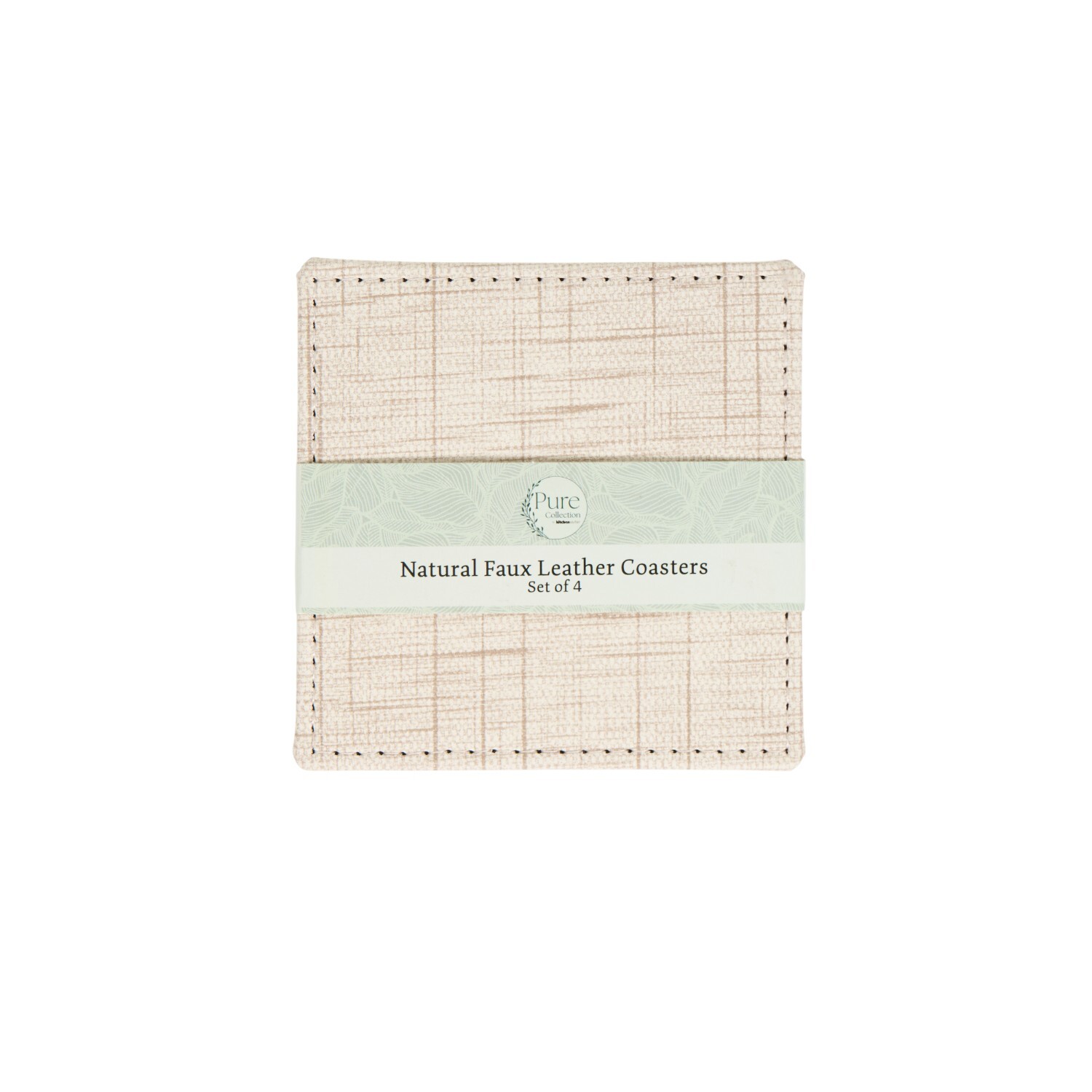 Image of Set of 4 Square Faux Leather&hellip;