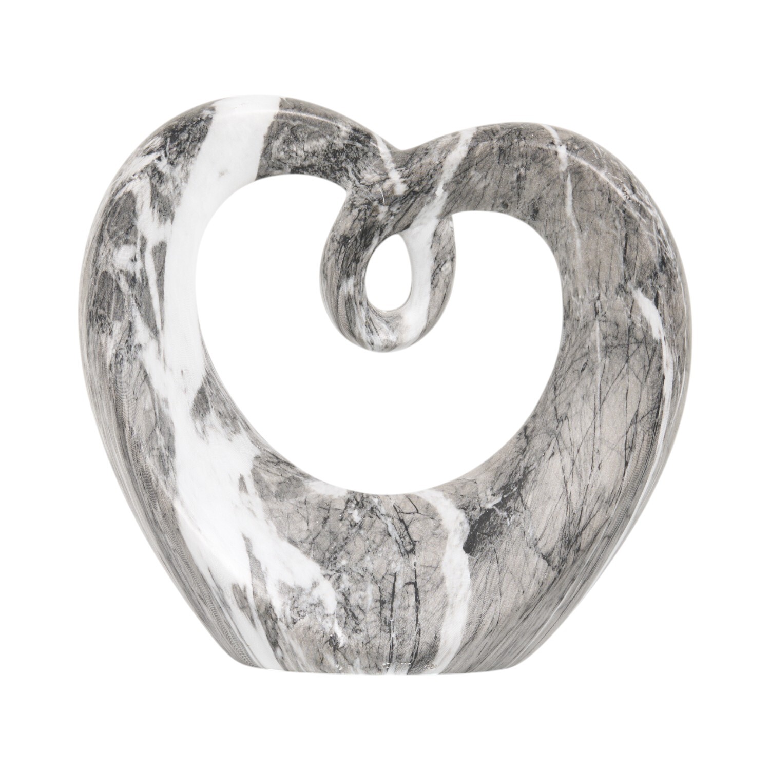 Marble Heart Ornament - Grey