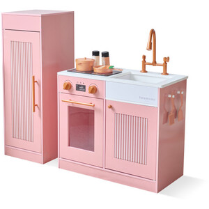 Modern Sleek Play Kitchen with Stove and Fridge