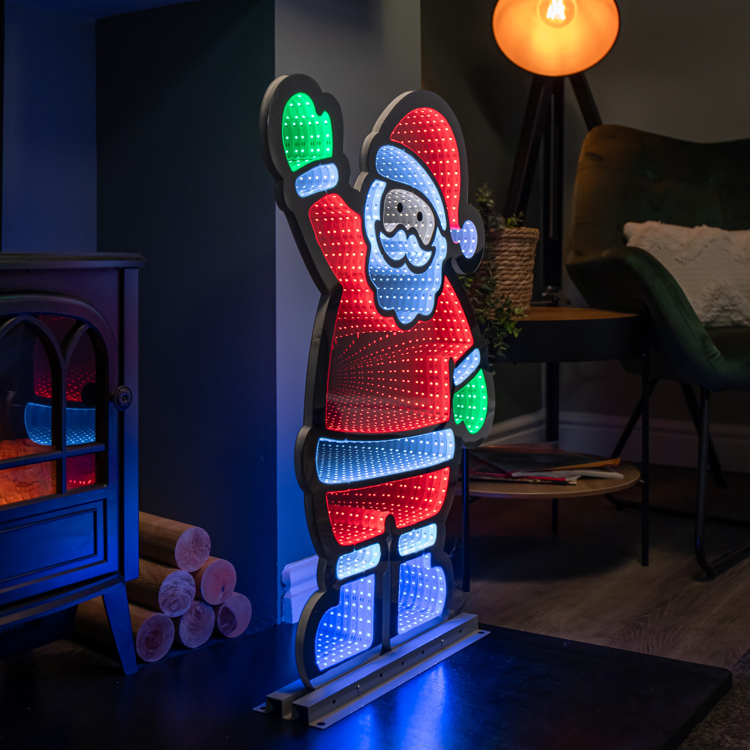 74cm LED Infinity Standing Santa Christmas Decoration