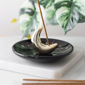 Crescent Moon Ceramic Incense Stick Holder