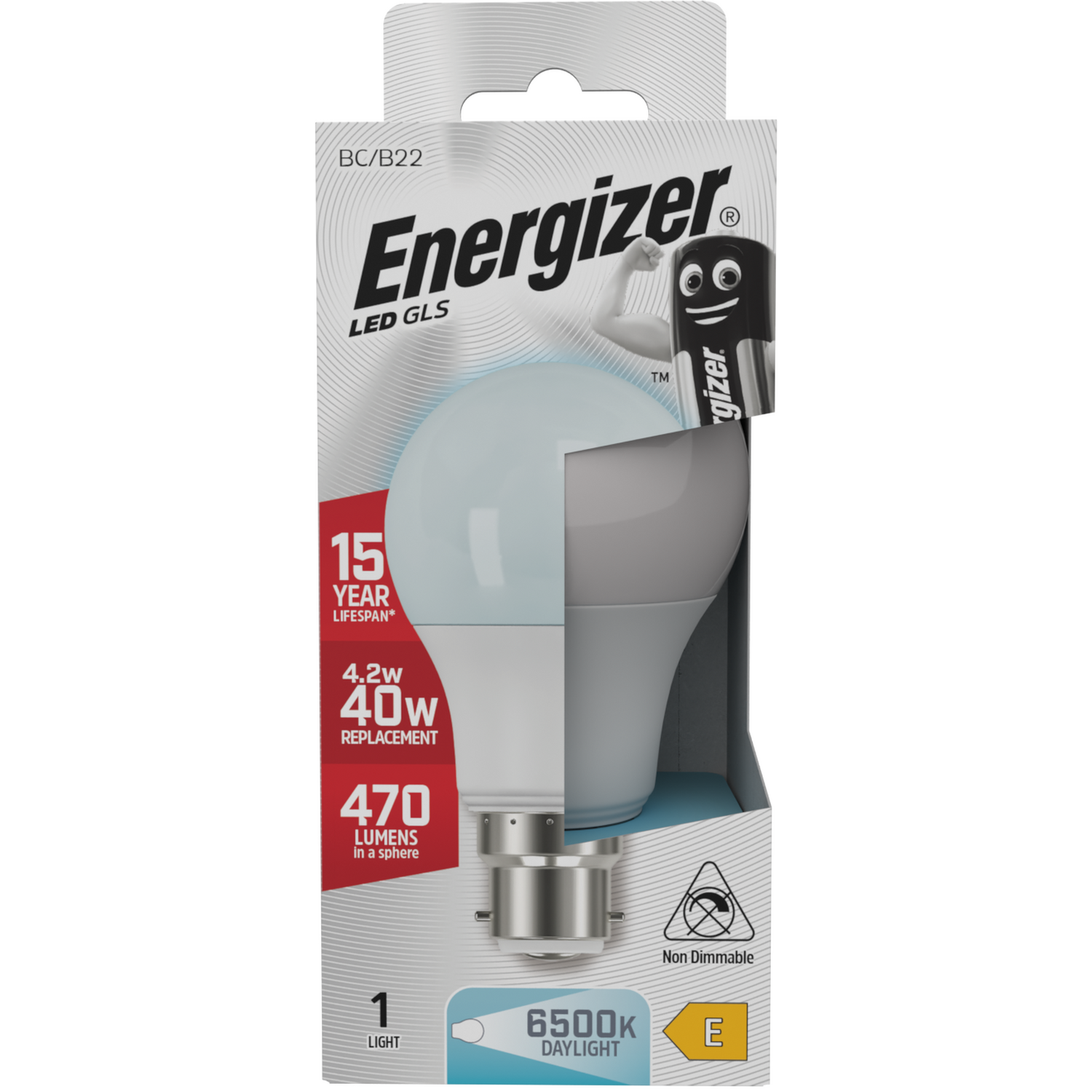 Image of Energizer LED GLS B22 470lm 4.2W&hellip;