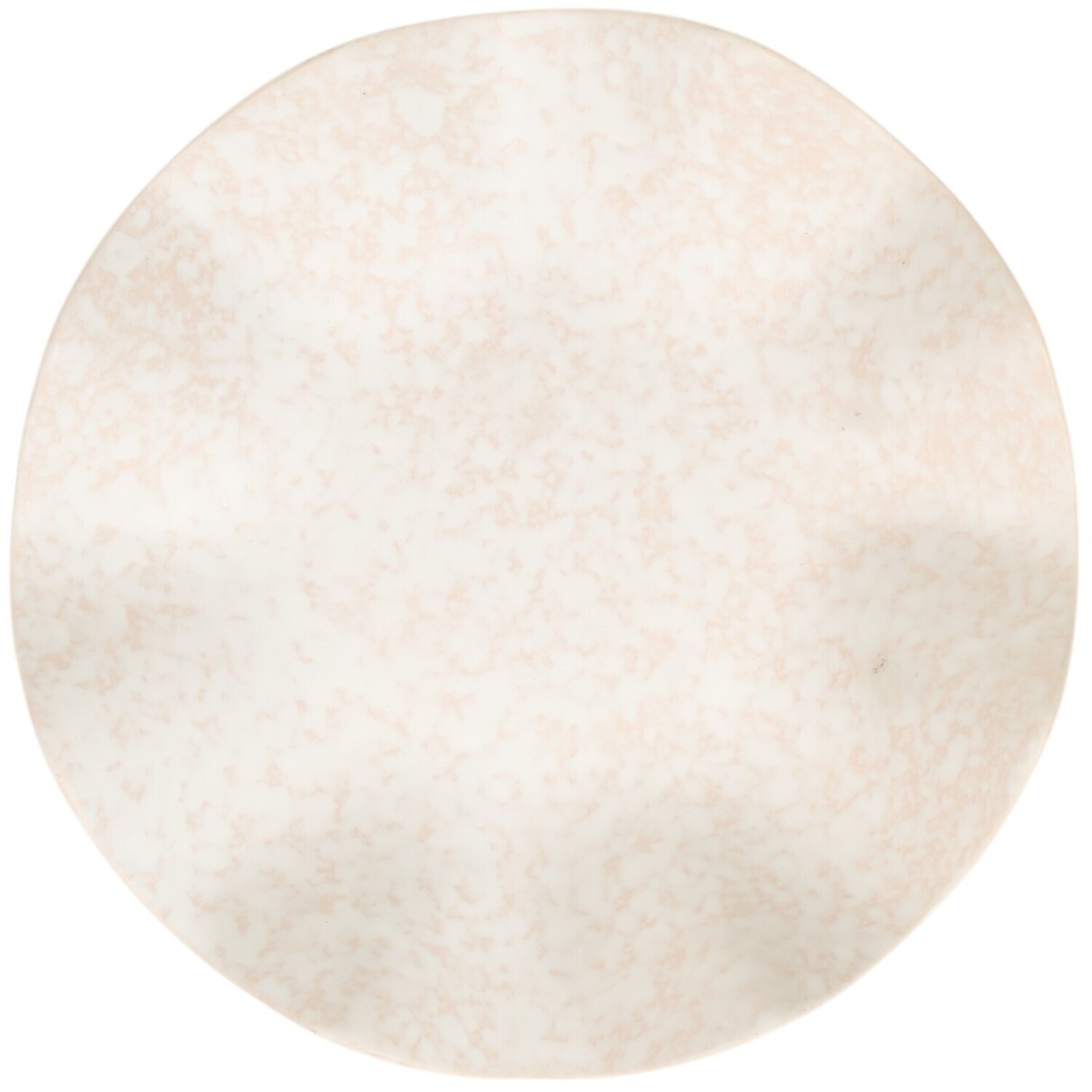 Wavy Edges Cream Flaunts Ceramic Serving Speckled Bowl - Cream